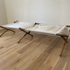 Wwii US Army Wood Canvas Folding Field Cot Stretcher Bed Original Equipment picture