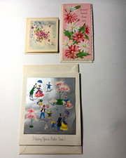 Vtg Mixed Lot 3 Greeting Cards With Envelopes Made USA PreOwned Unused NOS c1960 picture