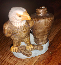 Vintage Bald Eagle Ceramic Kerosene Oil Lamp Base 5