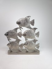 Tracy Boyd Metallic 5 swimming school of Fish Sculpture 11.5