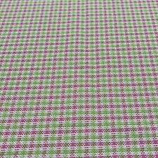 Vtg 70s Polyester Knit Fabric Pink Green Plaid 2.4 Yards x 60
