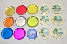 Vintage 1960s Coaster Lot Anodized Aluminum California & Royal Copenhagen Dish picture