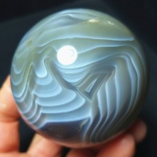 RARE 279G Natural Polishing Colorful Stripes Agate Crystal Ball Healing BA4802 picture