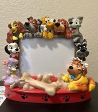 Vintage Disney Parks 3D Resin Dogs Pets Picture Frame 5x7 Lady Tramp Pluto Pongo picture