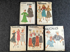 Lot of 5 70s VTG Peasant Styles for Women: Dresses, Tops, Skirt Patterns, Sz 12 picture
