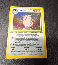 Pokémon TCG Clefable Holo 1st Edition #1/64 Jungle Wizards 1999 English Arita picture