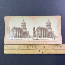 San Francisco City Hall Stereoview 1906 B. W. Kilburn Earthquake picture