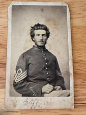 Antique Civil War Soldier Wearing Union Army Coat 1st Sergeant Stripes -Cliff picture