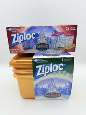 Ziploc Disney The Nutcracker Four Realms 3 SQ Containers & 24 Quart Bags NOS NEW picture