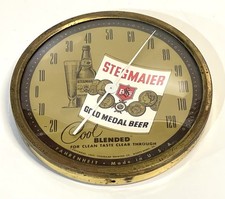 Vintage 1950s Stegmaier Beer Round Advertising Wall Thermometer picture