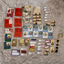 Vintage 1960s–1980s Christmas Gift Tags & Seals Lot Hallmark Santa Angels Unused picture