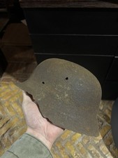 Original WWII German M40 Helmet Shell Relic Wehrmacht Battle Damage Combat WW2 picture