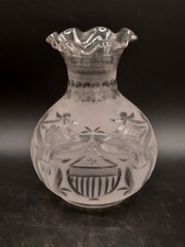 Antique Astral Solar Oil Lamp Shade Wheel Cut Boston Sandwich Glass 5
