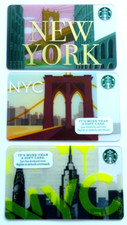 STARBUCKS Gift Card 2012, 2015,2018 New York - LOT of 3 -Destinations - No Value picture