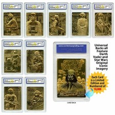 (9) STAR WARS 23KT GOLD CARD WCG GEM MT 10 COMPLETE SET LEIA/LUKE/YODA/SOLO picture