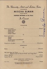 MISCHA ELMAN - PROGRAM SIGNED picture