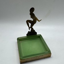 DeVilbiss Lady Dancer Art Deco Pin Trinket Tray Dish RARE picture