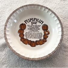 VTG Royal China Jeannette Pumpkin Pie Recipe Plate 11” USA Country Harvest Fall picture
