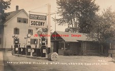 NH, Center Ossipee, New Hampshire, RPPC, Indian Mound Socony Gas Station picture