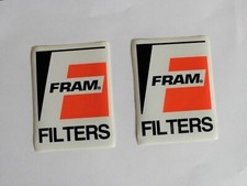 1978 FRAM FILTERS SET OF 2 VINTAGE ORIGINAL STICKERS DECALS NHRA NASCAR NOS  picture