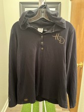 🔥Rare Harley-Davidson 110th Anniversary Hooded Henley Fleece 🔥Sz S/M picture