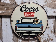 VINTAGE COORS PORCELAIN SIGN RARE OLD BANQUET COLORADO BEER ALCOHOL BEVERAGE  picture