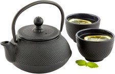 Elegant 20 Oz Black Cast Iron Teapot - Perfect for Tea Lovers picture