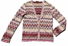 Missoni Chevron Multicolor Knit Wool Blend V-Neck Cardigan Size 44 US 8/Medium picture