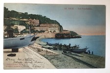 1907 Nice France Antique PC Coastline with Boats Docked w Stamp picture
