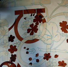 Salvatore Ferragamo authentic italian polyester fabric Logo Omega Floral  Prcx1m picture
