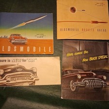Lot of 4 total, 2- 1951 Oldsmobile and 2-1952 Buick Brochures Booklets ORIGINALS picture