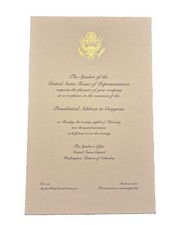 2017 President Donald Trump State of the Union Address VIP Reception Invitation picture
