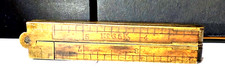 Old STANLEY 3 Pinned Boxwood-Brass Trim Folding Ruler 65 1/2 Antique Rare Tool picture