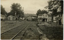 1910s RPPC Decorah Iowa Flood House Floated Down Railroad Tracks Washington St picture