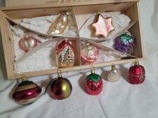 11 Vntg West Germany Glass Ornaments Fruit/moon Etc picture