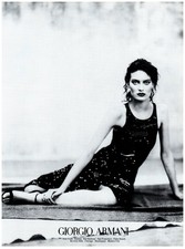 1998 PRINT AD, Giorgio Armani Fashion Model Shalom Harlow Sequin Dress 90's Ad picture