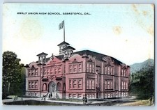1910 Sebastopcl California CA Vintage Postcard Analy Union High School Building picture