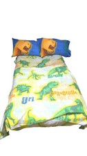 Vintage 2000 Disney Dinosaur Aladar Double Full Set Fitted Flat Pillowcase Rare  picture