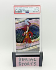 2025 Topps Chrome Disney Captain Hook Black Mini Diamonds #1/10 FOP - PSA 8 picture