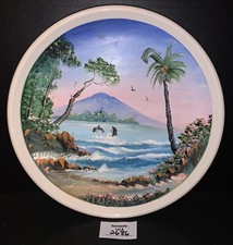 El Castillo Jal Hand Painted Plate PUERTA VALLARTA MEXICO 1994 Beach Dolphins picture