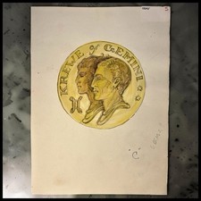 Vintage 1962 Krewe of Gemini Mardi Gras Tableau Ball Concept Art Spangenberg picture