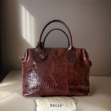 Authentic BALLY Hand bag Brown Leather From Japan 01386 picture