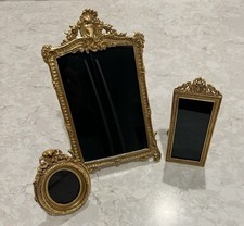 Vintage Elias Artmetal Fine Pewter 18K Gold Picture Frame Lot of 3 Easel Back picture