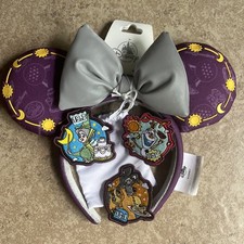 AUTHENTIC Rundisney Wine & Dine Weekend Ears w/Removable Bow & Patches picture