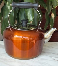 Vintage Great British Traditions Copper tint Tea Kettle 2 Qt Stainless Heavy picture