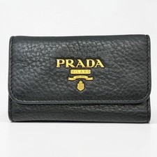 PRADA Women Accessories 1Pg222 Dino Key Case Black Red VHTF Designer Collection picture