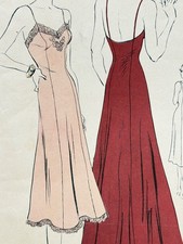 RARE 1930s Vtg VOGUE Pattern 8190 Panel Slip Lingerie Long Dress Sz 16 Bust 34