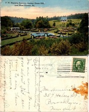 West Chester PA. P.M. Sharples Summer Garden Green Hill Fountain Postcard 58315 picture