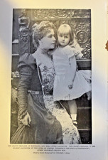 1898 Vintage Magazine Illustration Crown Princess of Romania & Her Daughter picture