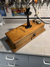 Kellogg Antique Oak Wall Telephone Hand Crank Magneto Phone Parts or Restoration picture